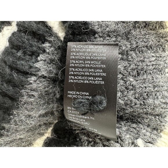 NWT Anthropologie Striped Turtleneck Sweater L Black White Wool-Blend - Picture 9 of 9